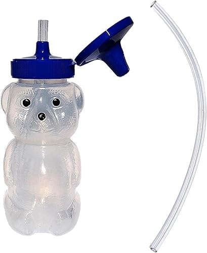TalkTools Honey Bear - Vaso con popote para bebés, sin BPA, botellas para terapia de grado alimenticio para entrenamiento del habla y alimentación,