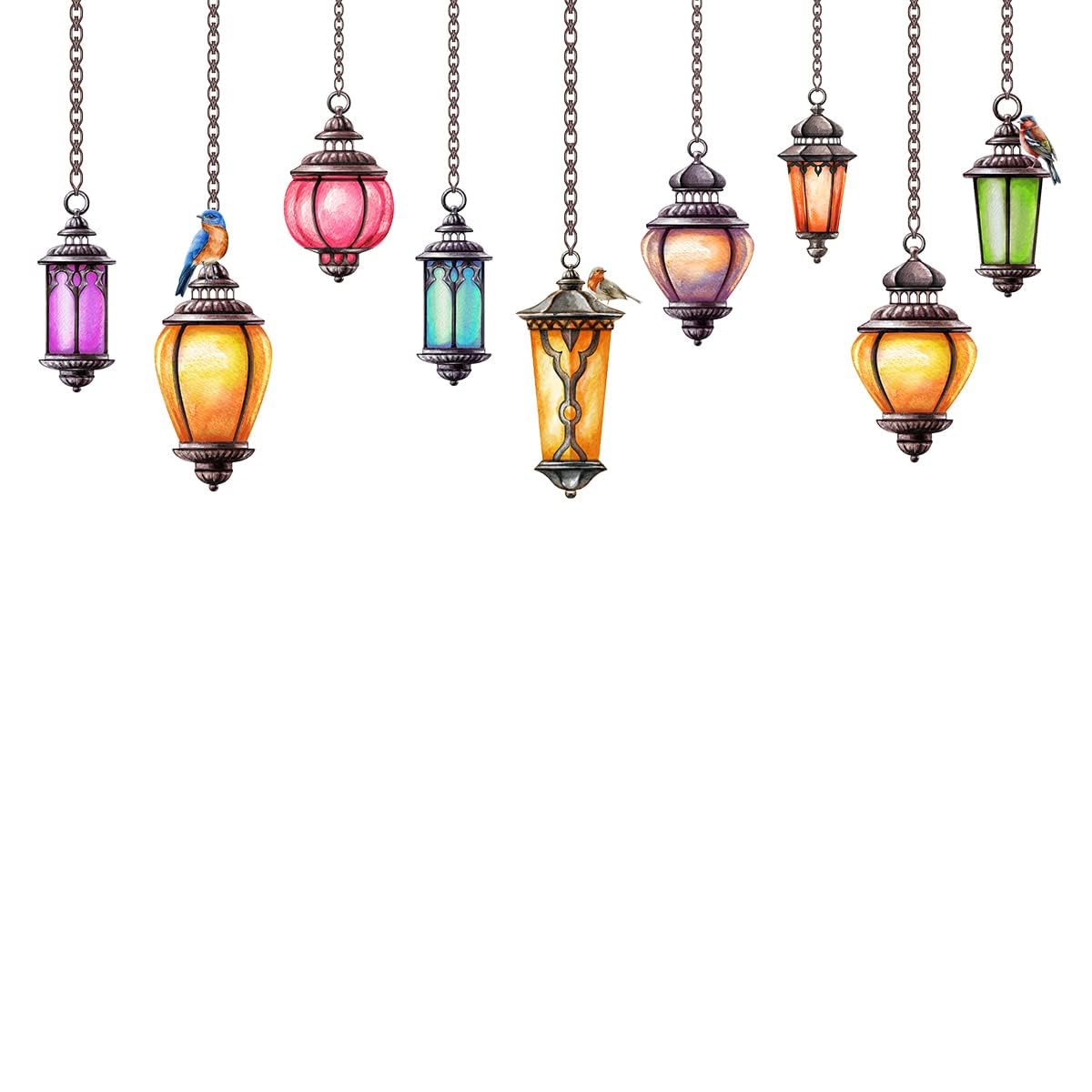 CreativeEdge Colorful Hanging Lamp Wall Sticker PVC Vinyl (76 cm x 50 cm) Multicolor (B0CWVB2ZRW) Amazon Price History, Amazon Price Tracker
