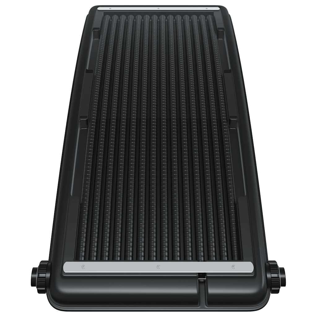 Lot de 2 panneaux solaires incurvés de piscine - 110 x 65 cm - Noir - HDPE PC - Aluminium - Avec pieds et tuyaux réglables - Pour piscine hors-sol et eau chaude