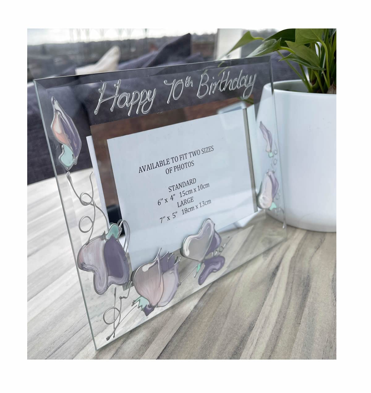 Dreamair Clear 70Th Birthday Gift Photo Frame: Sweet Pea (Land)