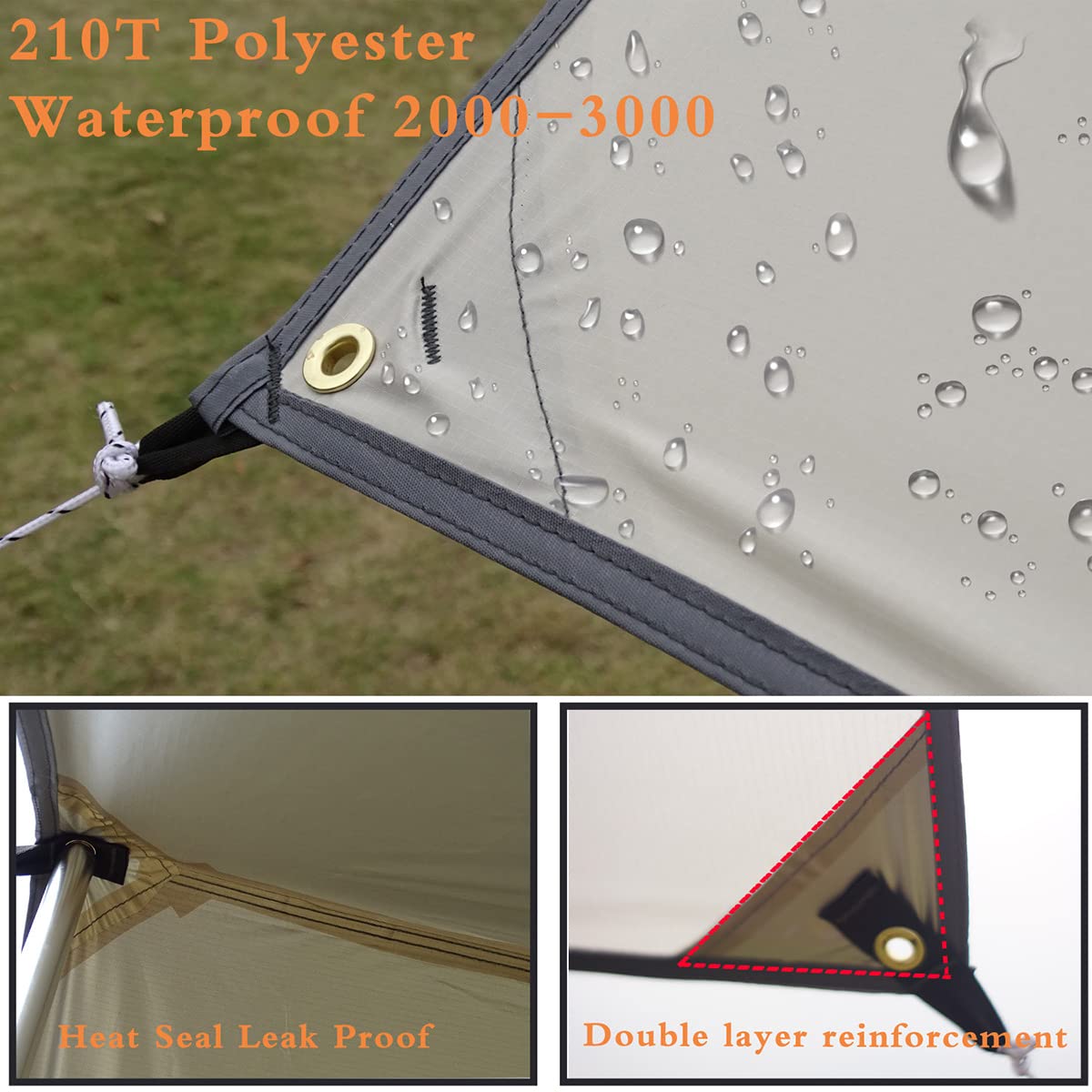 HIDEWALKER Mât De Tente Télescopique Réglable 50-200 Cm – Tige En Aluminium Pour Camping, Bâche Et Auvent