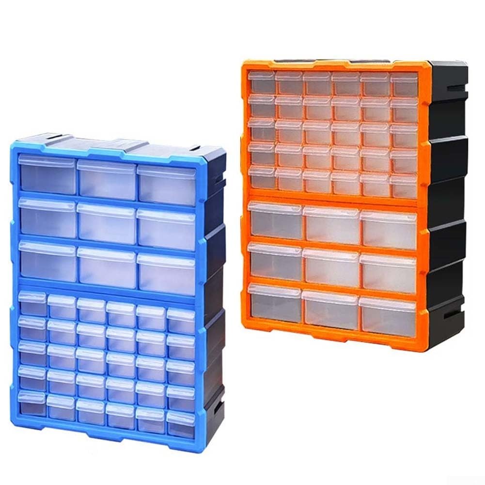Scatola portaoggetti in plastica con 39 cassetti, organizer trasparente, per accessori hardware, componenti elettronici, sistema di ordinamento per casa e ufficio (verde 39 cassetti)