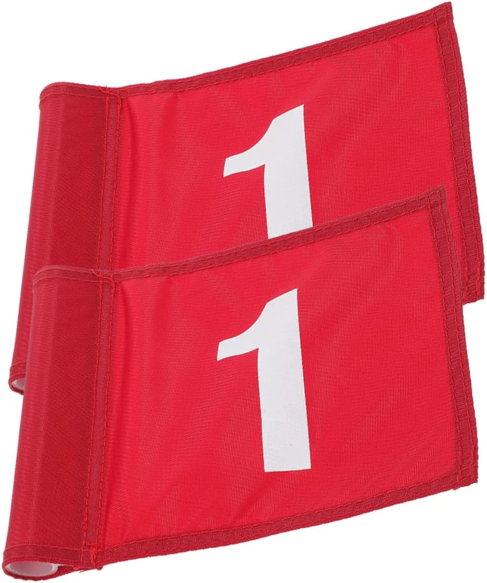 Yardwe 10pcs Portable Golf Training Flags Golfing Flags for Practice Weather-resistant Colorfast Dye for Backyard and Driving Range Use