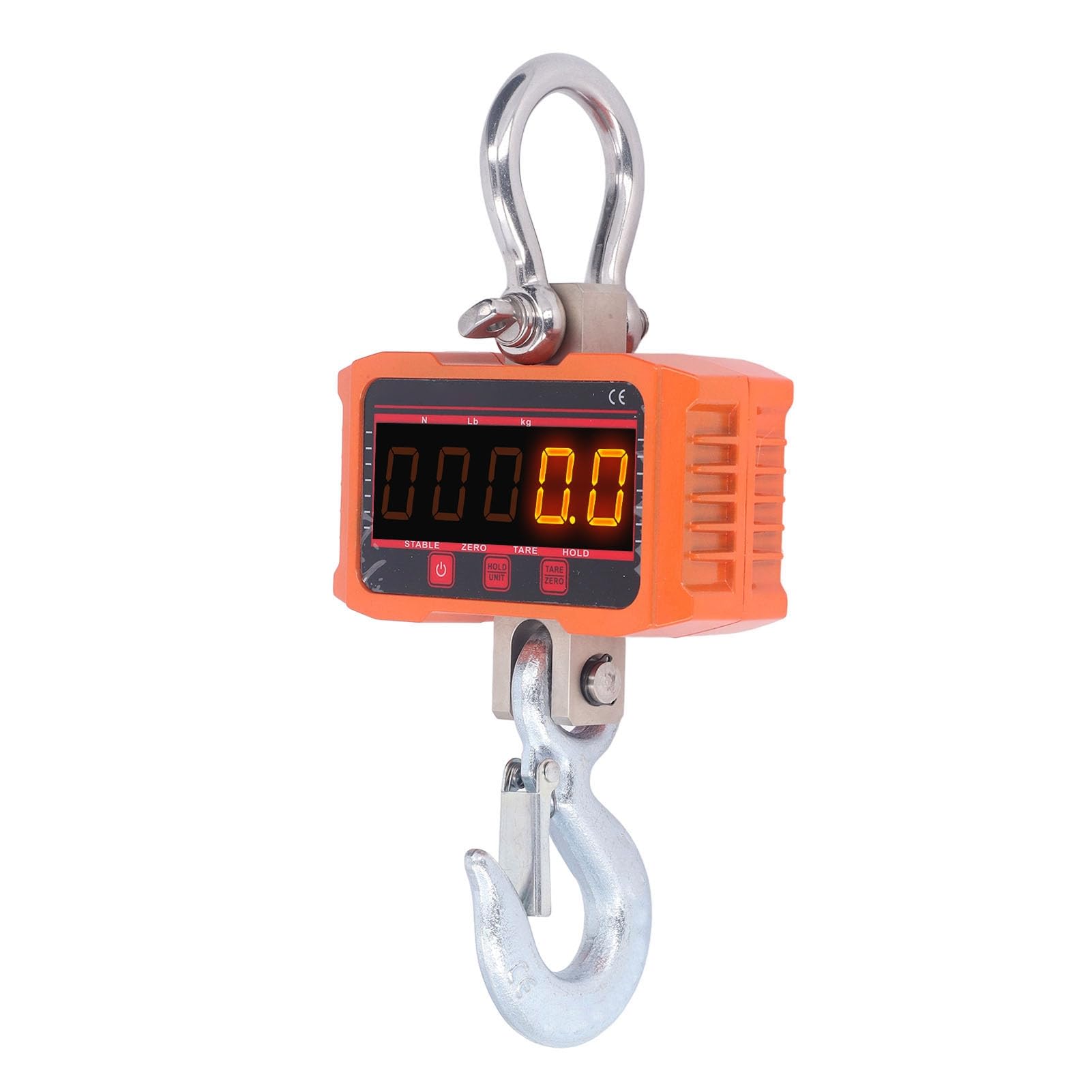 TOPINCN Digitale Hängewaage mit Hochpräzisem Sensor und LED-Display für Fischerei und Industrie, Ferngesteuertes 0,8-Zoll-Display, Langlebiger Legierter Stahl (1500 kg)