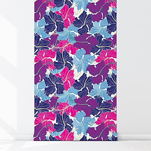 Fotomurale autoadhesivo 208x146 cm impermeable con dibujo de hibisco 5