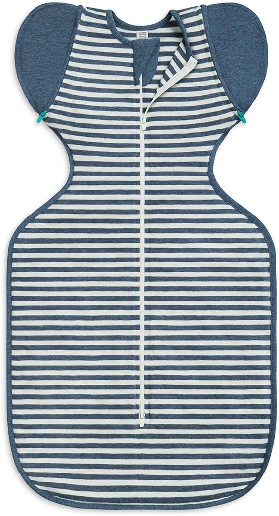 Love To DreamSwaddle UP Transition Bag Dark, Blue, Medium, 19-24 lbs, Patented Zip-Off Wings, Gently Help Baby Safely Transition from Being swaddled to arms Free Before Rolling Over