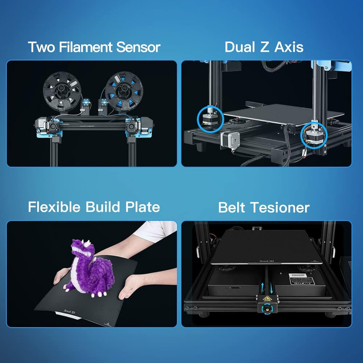 11/mo Finance Sovol SV04 IDEX 3D Printer, Independent Dual Extruder 3D Printer with All Metal