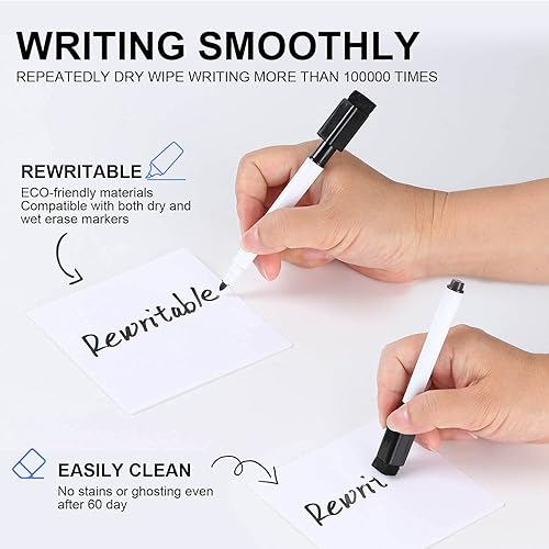 Miniatura 3 de Notas adhesivas de borrado en seco reutilizables, diseño de superficie de mármol, no magnéticas, sin pegamento, calcomanías para pizarra blanca para