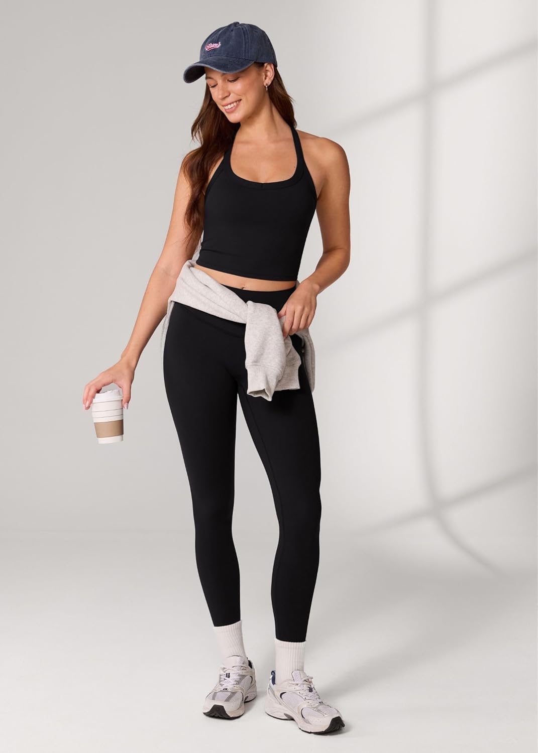 UNISSU Hugcurve Racerback Longline Sports Bra for Women Scoop Neck with Built in Bra Yoga Tank Crop Tops Padded Camisole