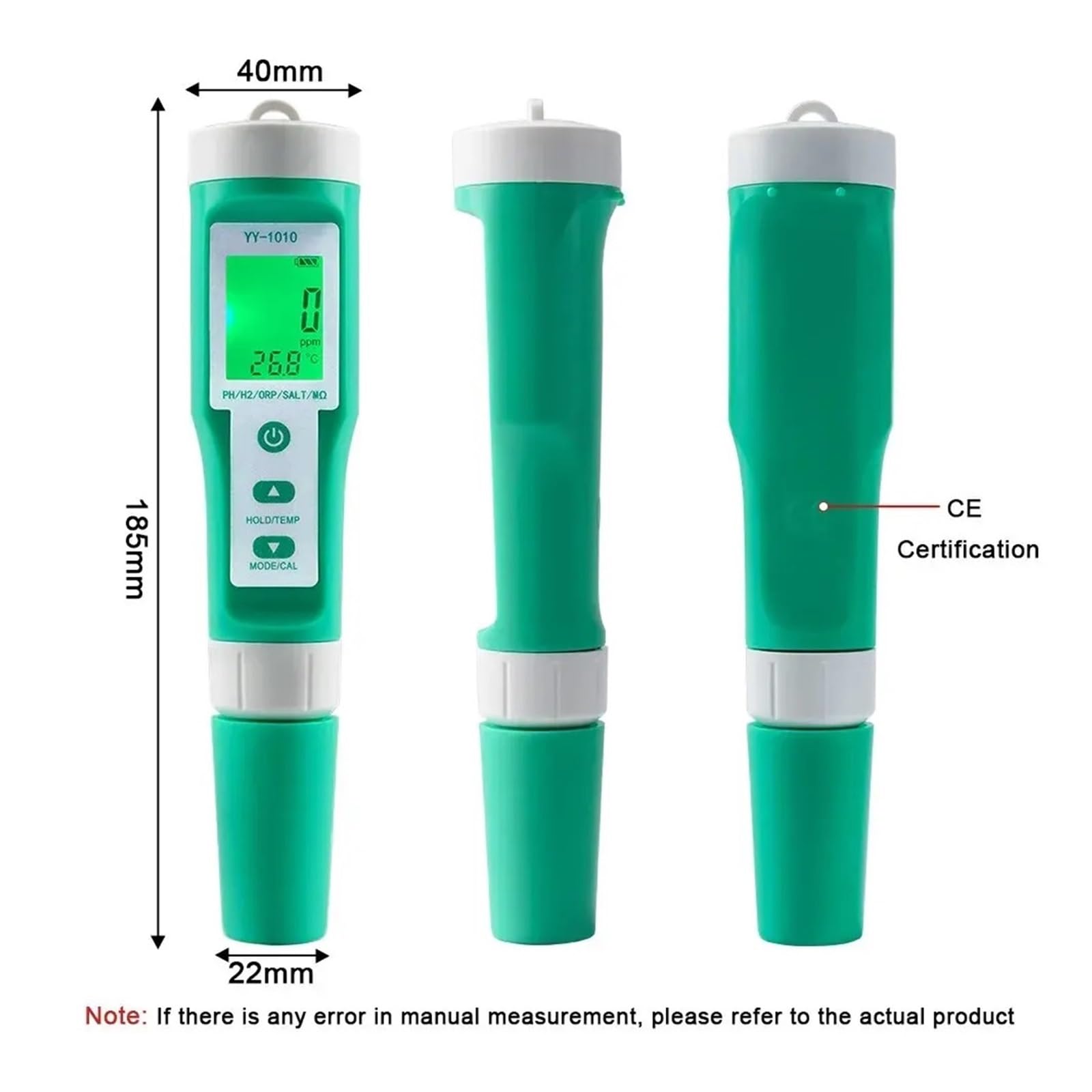 Monitor multiparámetro de calidad del agua TDS EC PH salinidad ORP H2 TEMP Tester for acuarios, estanques y piscinas(C- 600A)