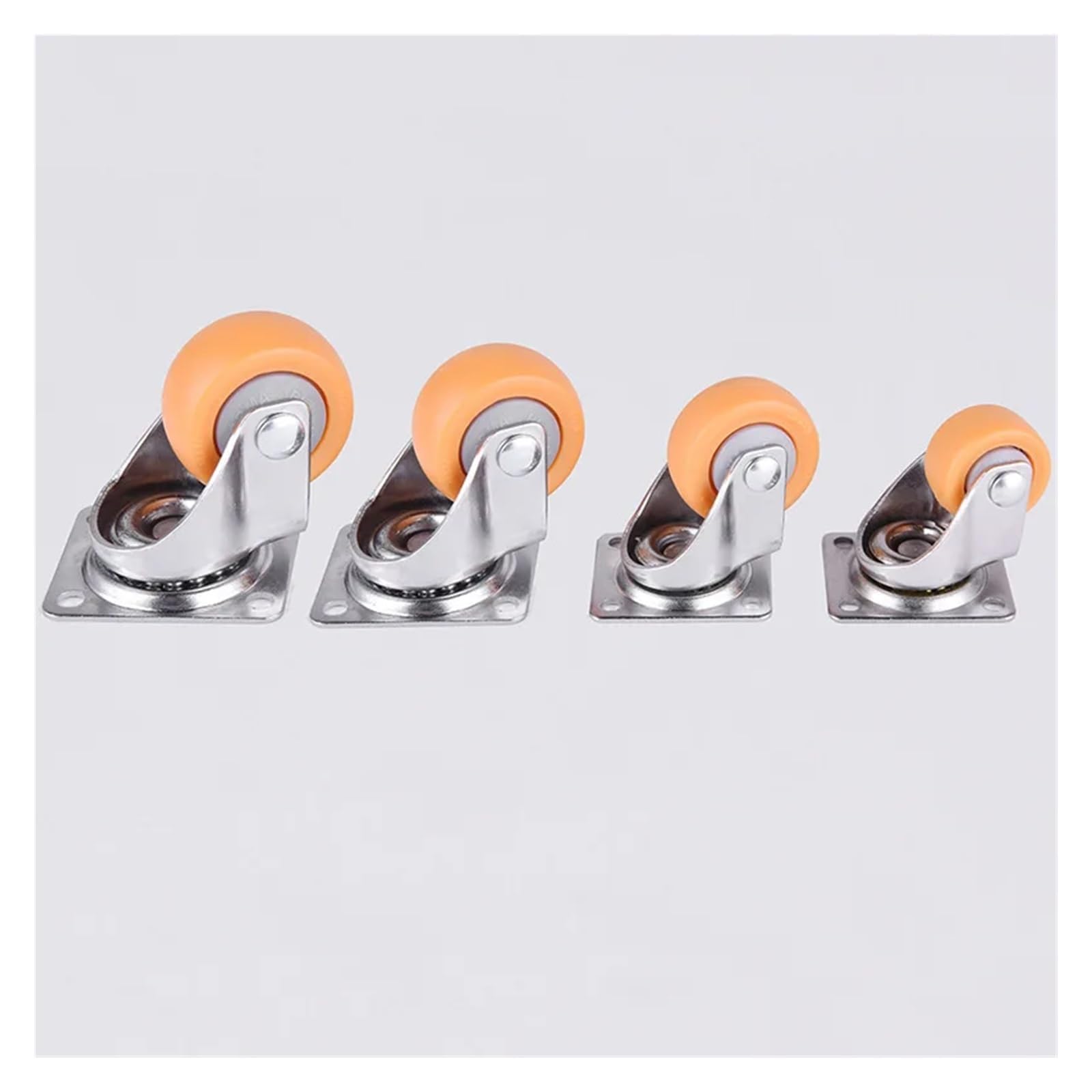 MXXDMOPD 1 x 1/1.25/1.5/2 inch Furniture Caster Orange Swivel Trolley Rubber(A,1.0 inch)