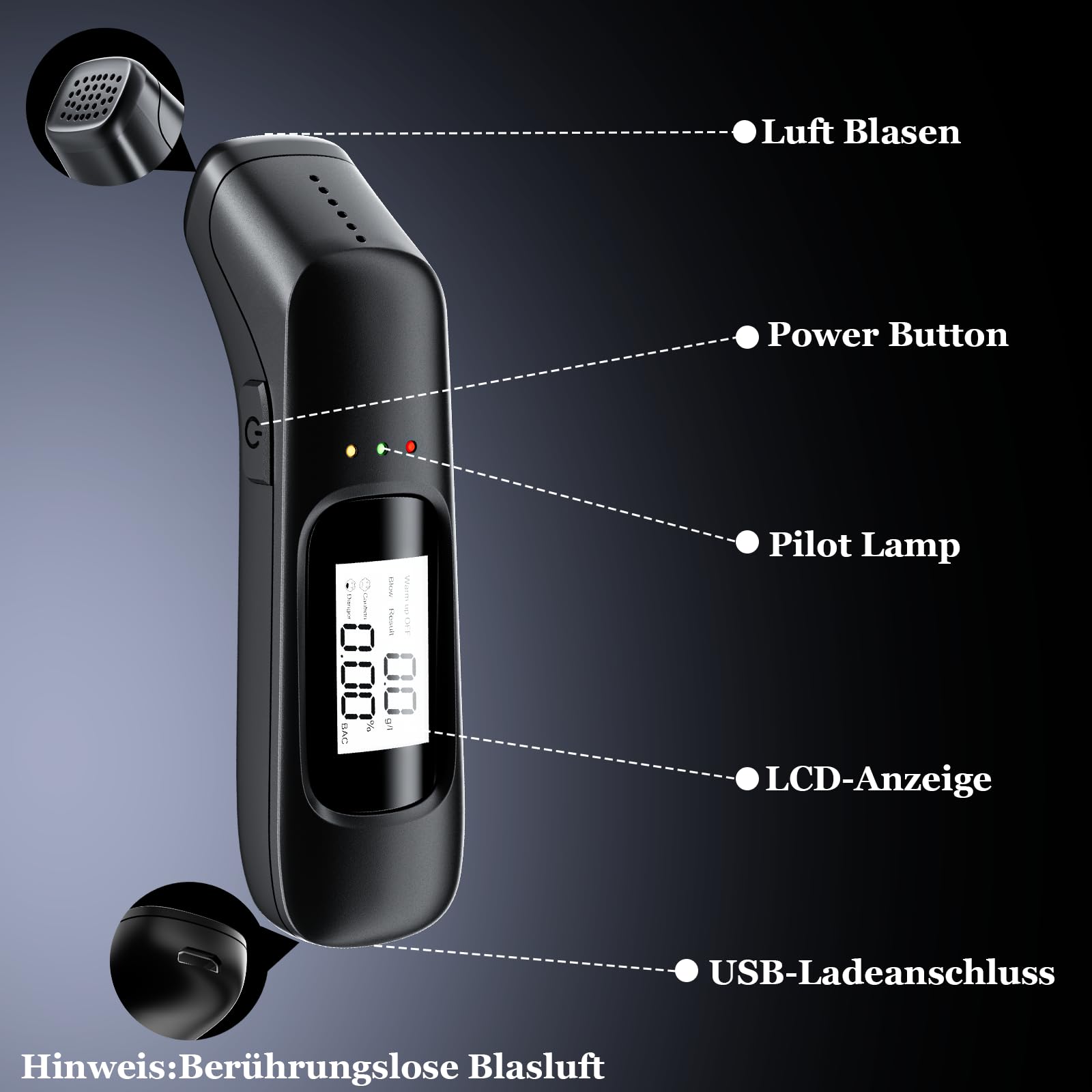 Éthylomètre Alcootest Portable Testeur De Vin Affichage LCD Analyseur De Conduite D'Ivresse