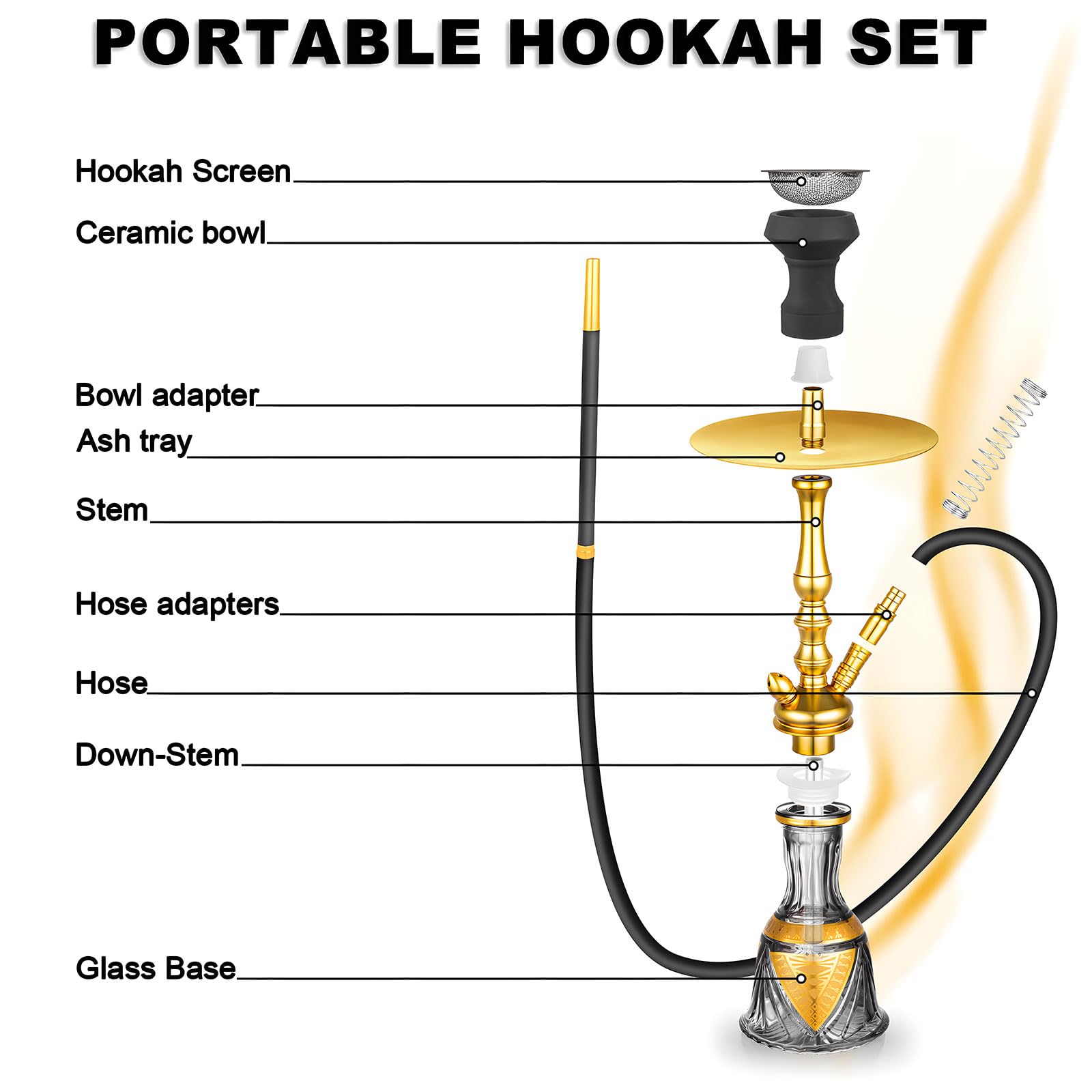 Amazon.com: 22'' Hookah Set Modern Aluminum Hookah Set With
