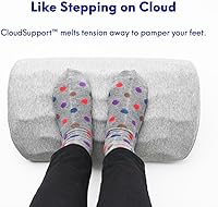 Vista 5 de C CUSHION LAB Reposapiés para debajo del escritorio en el trabajo - Reposapiés ajustable de espuma viscoelástica para silla de oficina o de juego