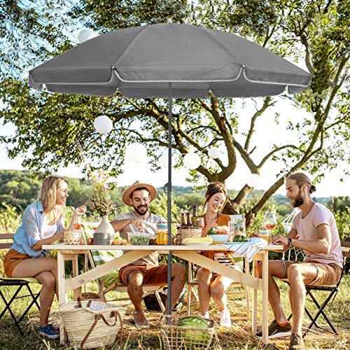 Kingsleeve Parasol, 180-200 cm, UV-bescherming 50+, kantelbaar, met grondpen en draagtas, waterafstotend, strandscherm… - Afbeelding 3