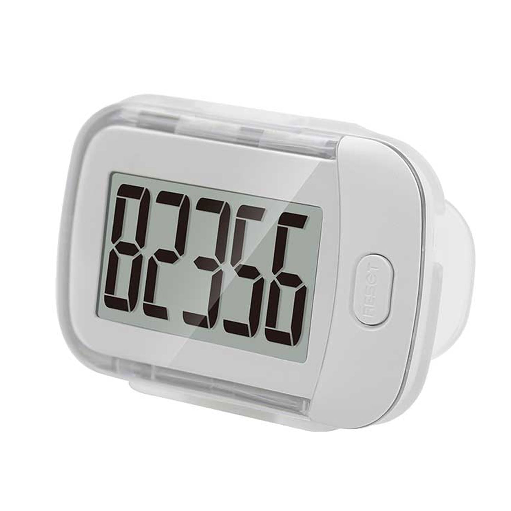 3D Pedometer for Walking, Simple Walking Step Counter with Removable Clip and Lanyard, Step Tracker with Large Digital Display, Accurately Track Steps for Women Men Seniors (White)