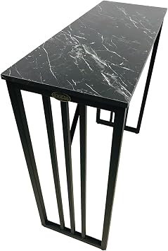 İrem Bar Type Table Bar Table Table Table with Metal Legs - Black-Free Shipping