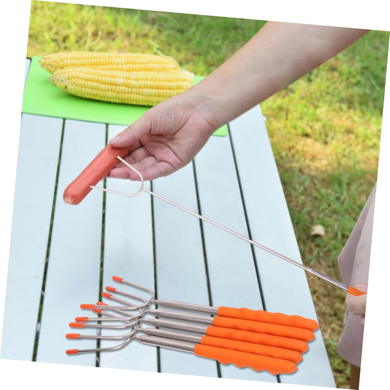 Forchette da Barbecue Telescopiche in Acciaio Inox 5 Pezzi