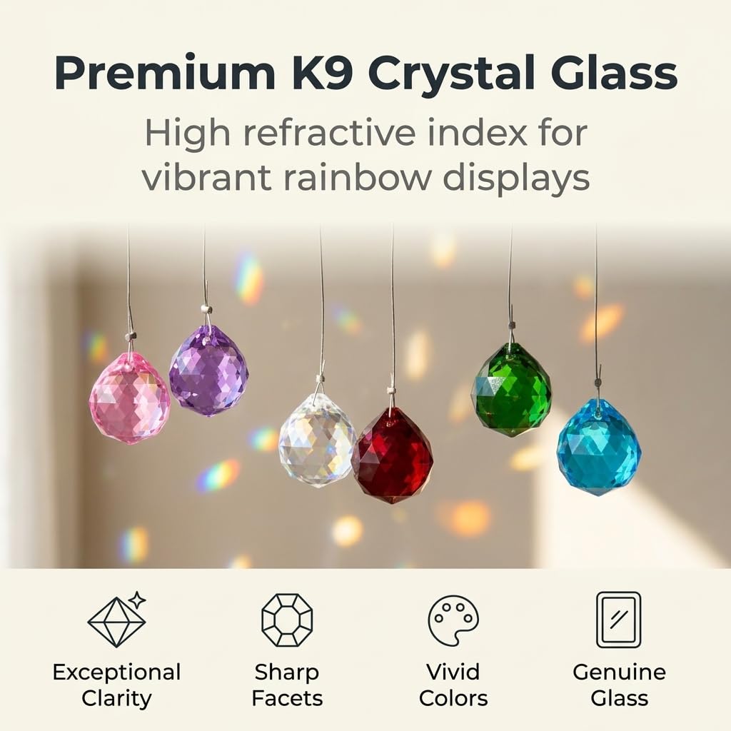 HASTHIP multicolor crystal ball prism suncatchers