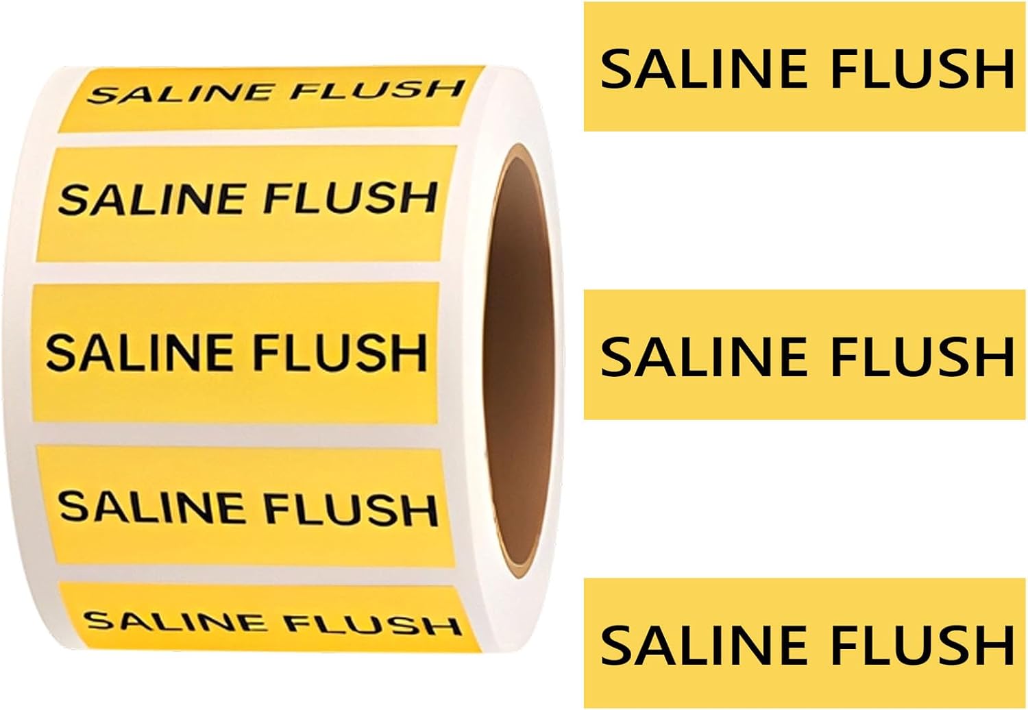 Saline Flush Syringe Labels, 0.5 x 1.5 Inch 500 Labels on Roll