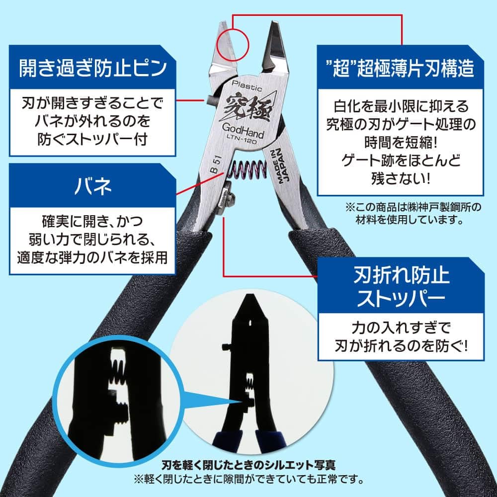 ゴッドハンド GH-LTN-120 ライトニングニッパー ゴッドハンド 【お一人様2丁まで】ライトニングニッパー 先行