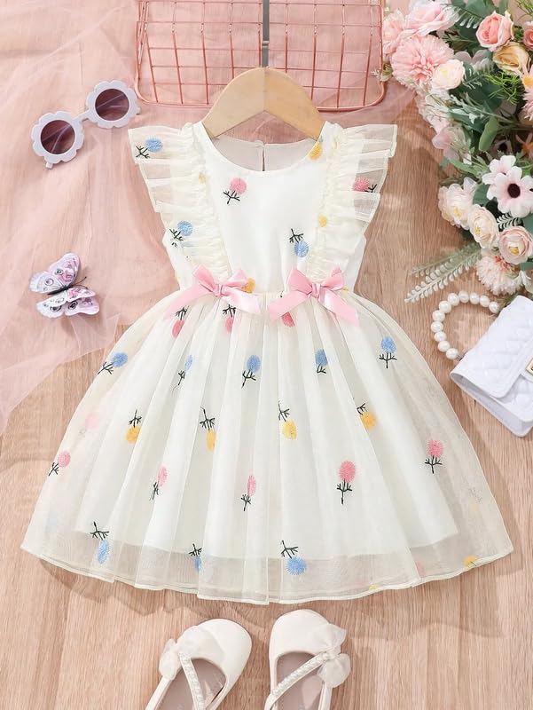 Image of Niren Enterprise Printed Knee Length Sleeveless Round Neck Stylish Girls Party Dress