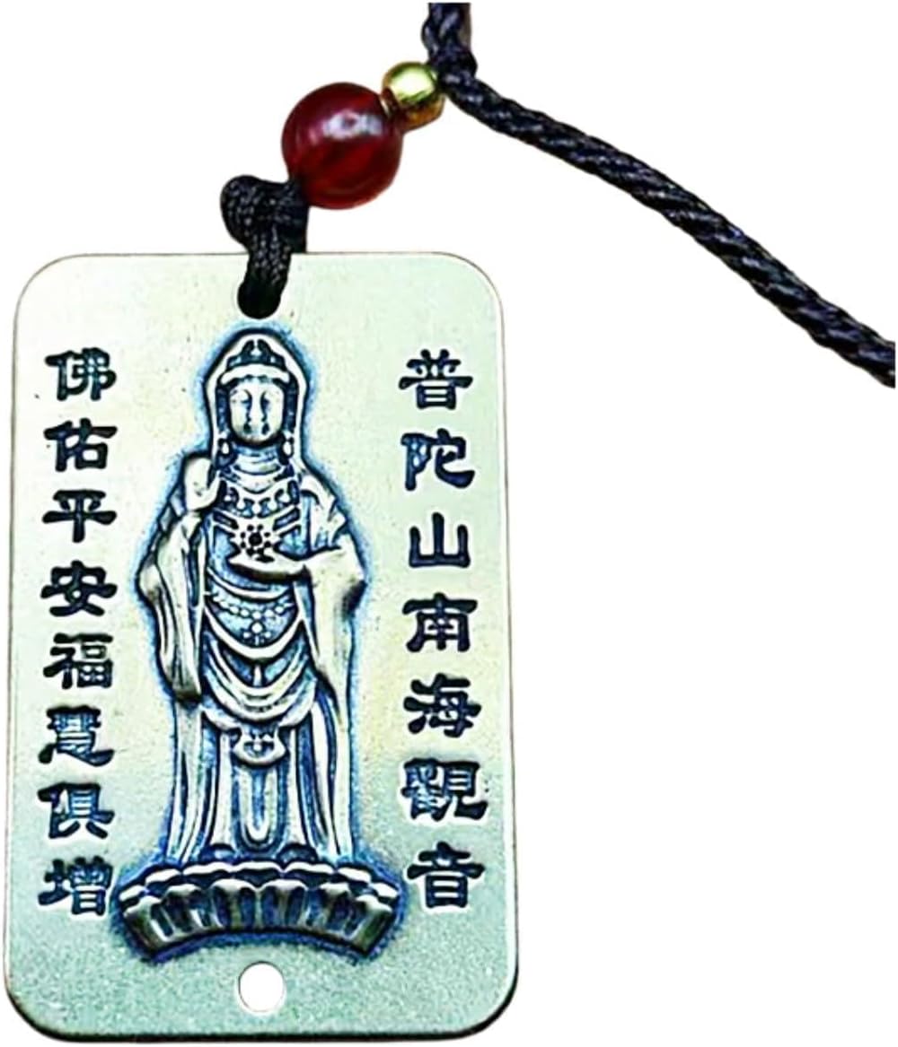 黄铜南海观音项链 Feng Shui Good Amulet 观音柳枝南海观世音出入平安生肖守护神挂坠 fengshui Chinese Tassel Ornaments-1637