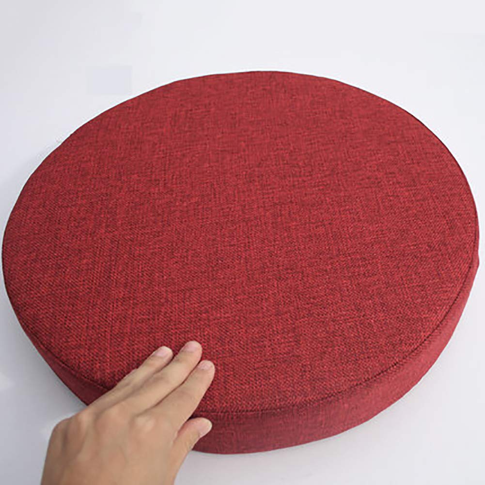 Grand futon de chaise tatami rond 45cm rouge foncé en velours épais lot de 2