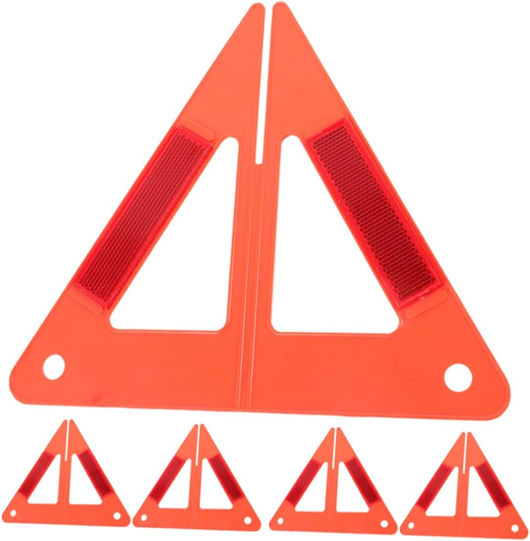 Mobestech 5pcs Car Emergency Roadside Safety Kit Warning Triangle Reflectors Reflective Safety Signs for Vehicles Enhanced Visibility Easy Storage