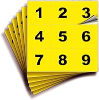 Vista 30 de iSYFIX Calcomanías negras de números consecutivos – 1 a 50, 1 pulgada, 1 juego – Vinilo autoadhesivo de alta calidad ideal para inventario