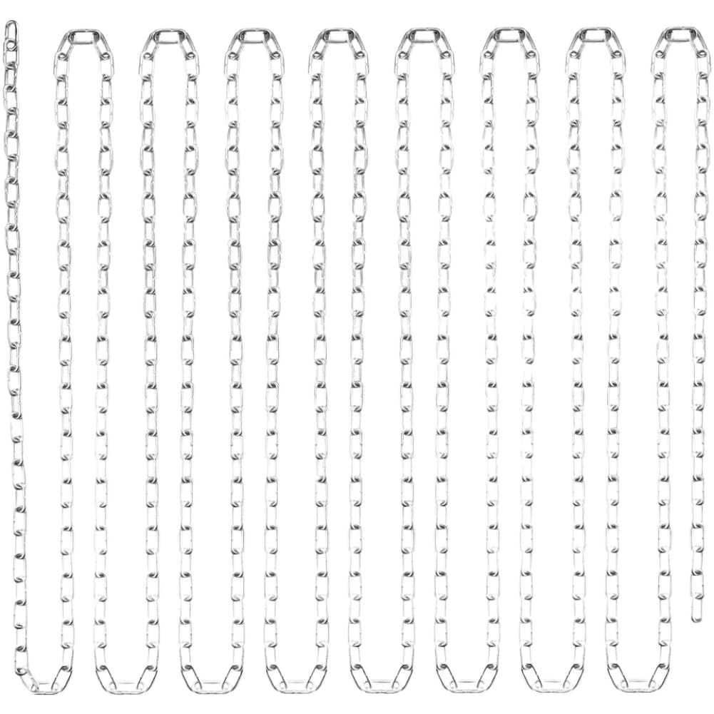 Cadena Cadena en espiral de 100 pies y 1/8 de pulgada Cadena de eslabones de acero al carbono galvanizado galvanizado de 330 libras Compatible con remolque colgante