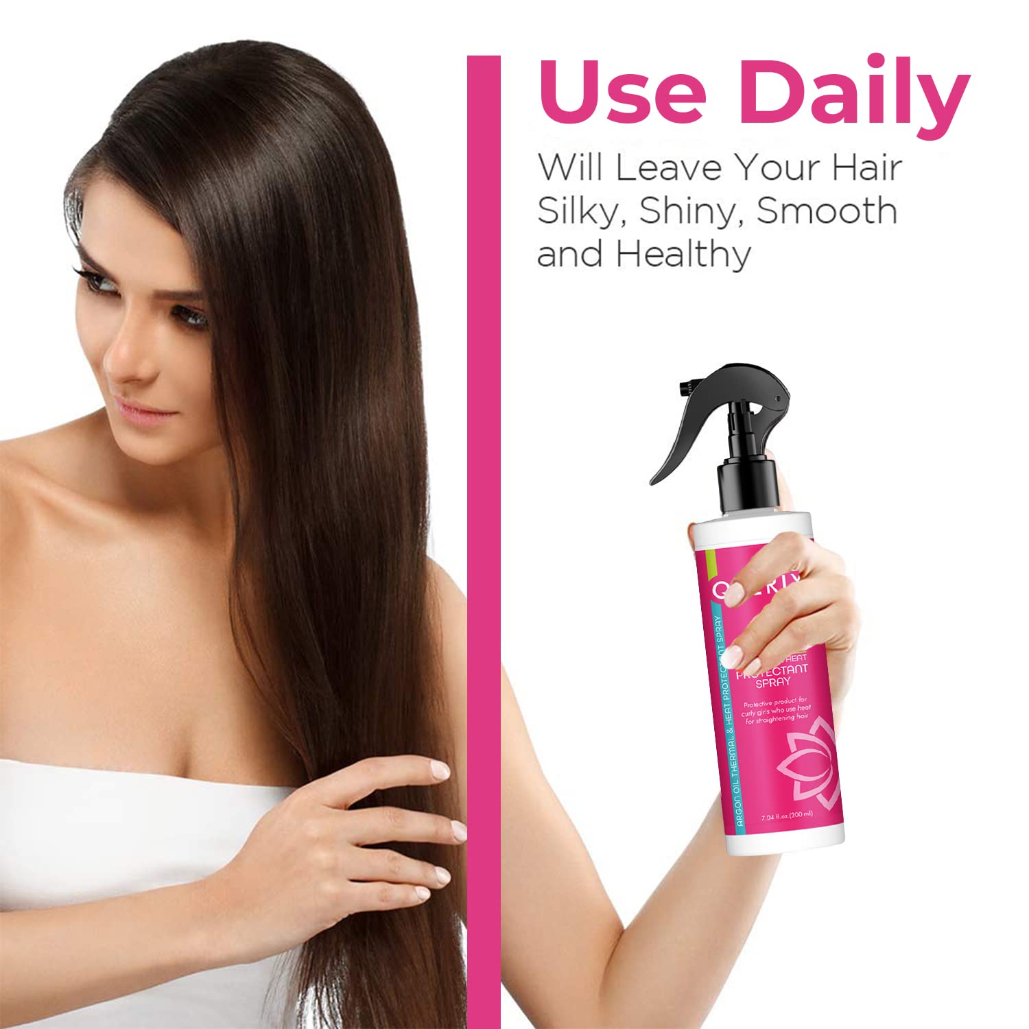 QLERIX Premium Hair Styling and Straightening Heat Protection Hair Spray with Keratin and Argon oil for Men and Women No Sulfate No Parabean 2