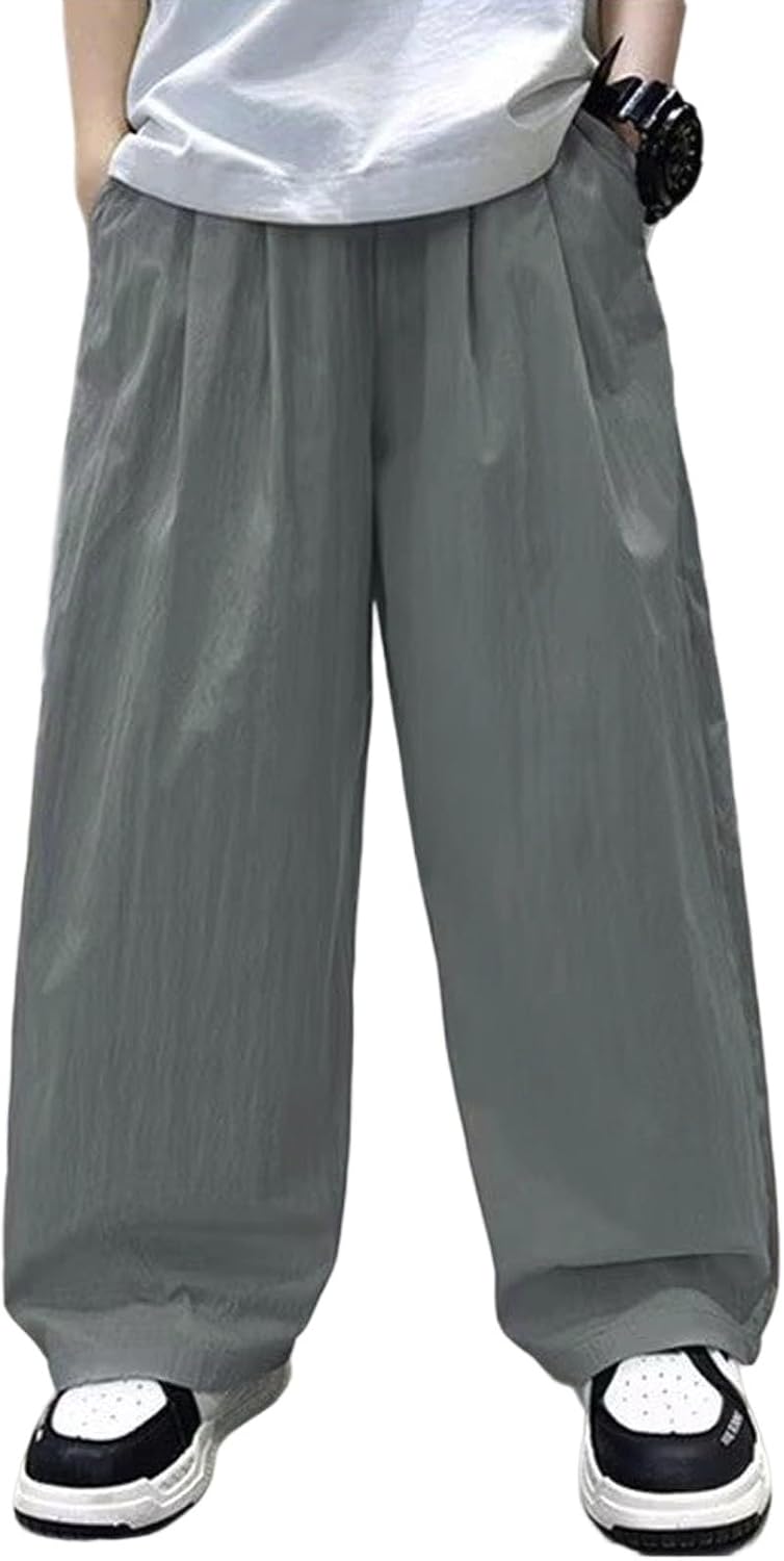 Boys Casual Pants Comfortable Loose Fit Wide Leg Trousers for Kids Everyday Relaxed Wear Suitable for Outdoor