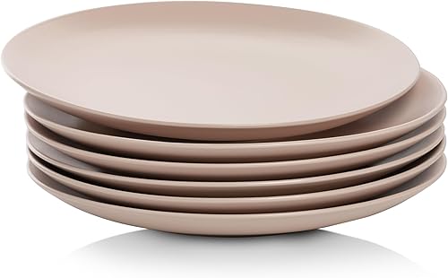 Miniatura 3 de 10 Strawberry Street Wazee Juego de vajilla mate Coupe, plato para ensalada, color rosa pálido, juego de 6