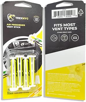Car Air Fresheners Vent Sticks, Essential Car Odor Eliminator, for Long Lasting Fragrance up to 30 Days, 1 Pack Vanilla