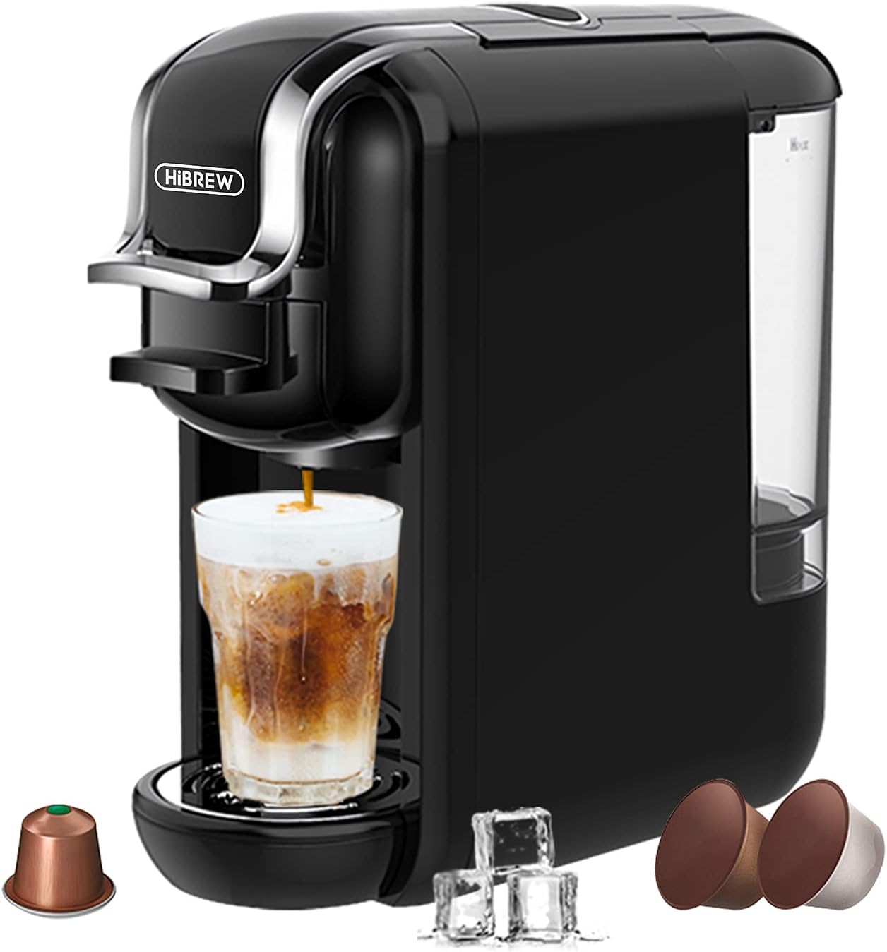 HiBREW Capsule Coffee Machines for Nespresso/Dolce Gusto/ESE Pod/Ground