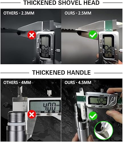 Miniatura 3 de Lixada Pala de supervivencia  Pala táctica multiusos plegable de acero de alto carbono grueso resistente estilo militar herramienta de entrenamiento