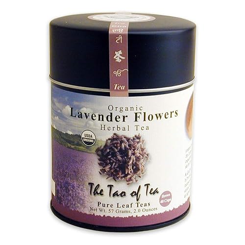 Té de hierbas de lavanda The Tao of Tea con hojas sueltas en una lata de 2onzas