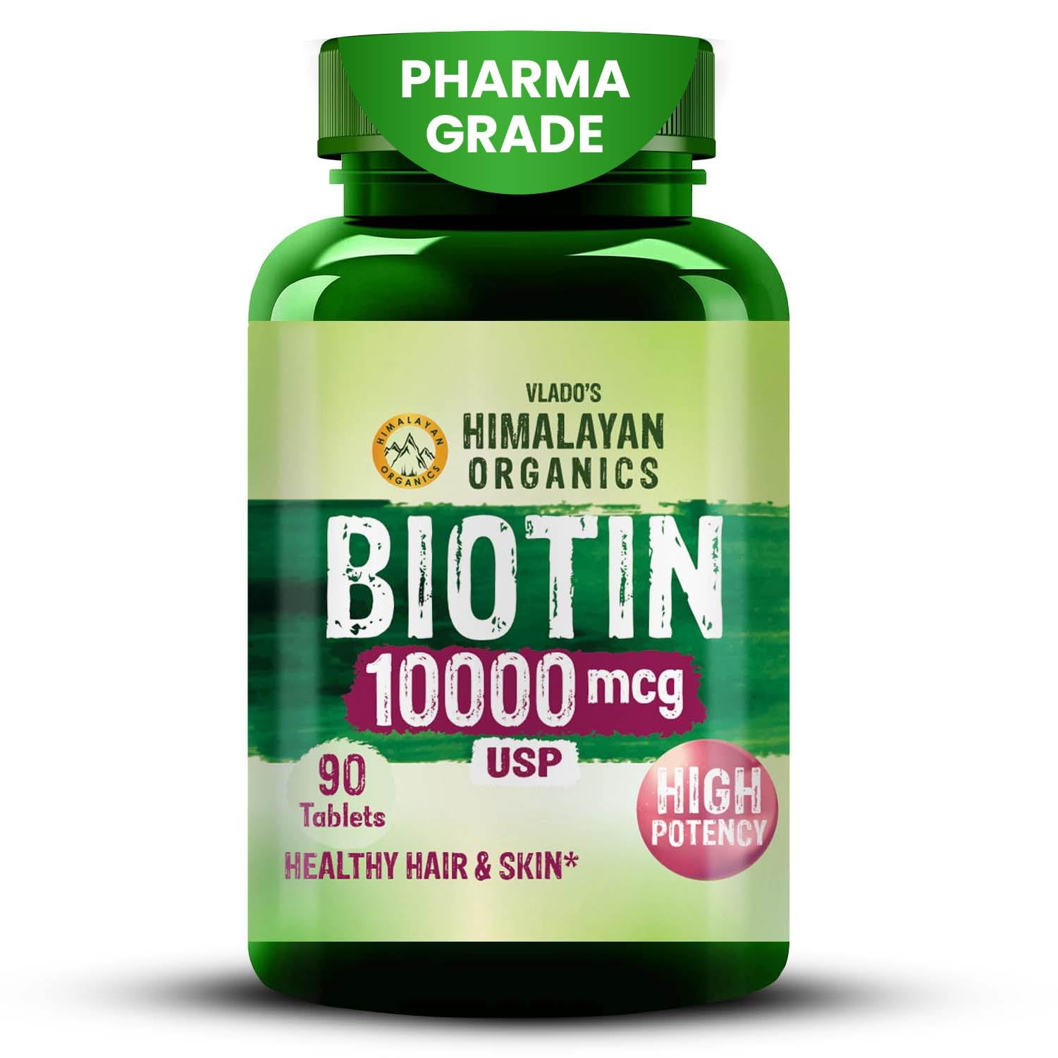 Vlado's Himalayan Organics Biotin Tablets For Hair Growth | 10000 mcg Biotin Supplement | Hair Supplements for Women and Men | Hair Growth Tablets For Men & Womenn - 120 Tablets — Amazon image 12