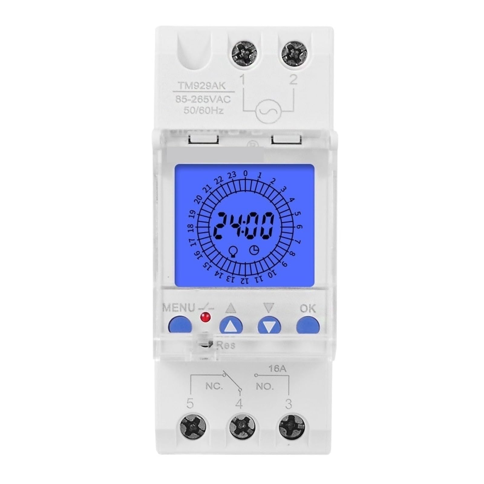1pcs AC85-265V 24hrs Digital Analogue Din Module Time Switch Backlight Large LCD Display Industrial Timers Controller 16A 30A Relay(30A)