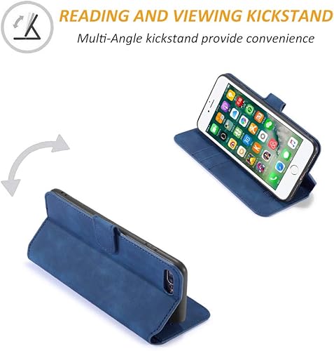 Miniatura 2 de UEEBAI Funda para iPhone SE 2022 5GiPhone 7iPhone 8iPhone SE 2020, funda de piel sintética de lujo estilo vintage con tapa ranuras para tarjetas