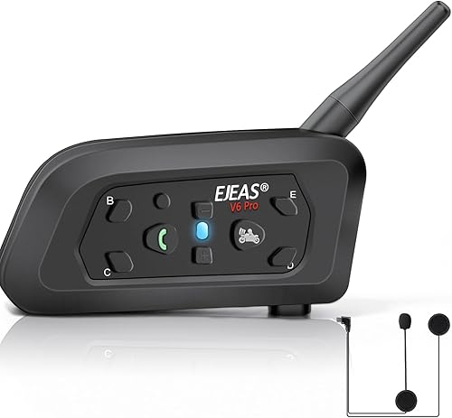 V6 Pro Sistema de comunicación de intercomunicación de casco V6 para motocicleta Bluetooth Intercomunicador Conectar hasta 6 jinetes 1200M V6 Pro (1