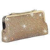 STYLES UND EIGENSCHAFTEN: Diese Abendtasche, die mit Diamanten besetzt ist, sieht Luxus aus, und sie kommt mit Metallrahmen und zwei Riemen, einer ist ein kurzer Riemen und der andere ist Schultergurt. Es kommt in vielen verschiedenen Stilen wie Clutch, Handtasche, Umhängetasche, Umhängetasche, Geldbörse. Es gibt drei Möglichkeiten, diese glitzernde Abendtasche zu tragen und sie noch größer aussehen zu lassen.