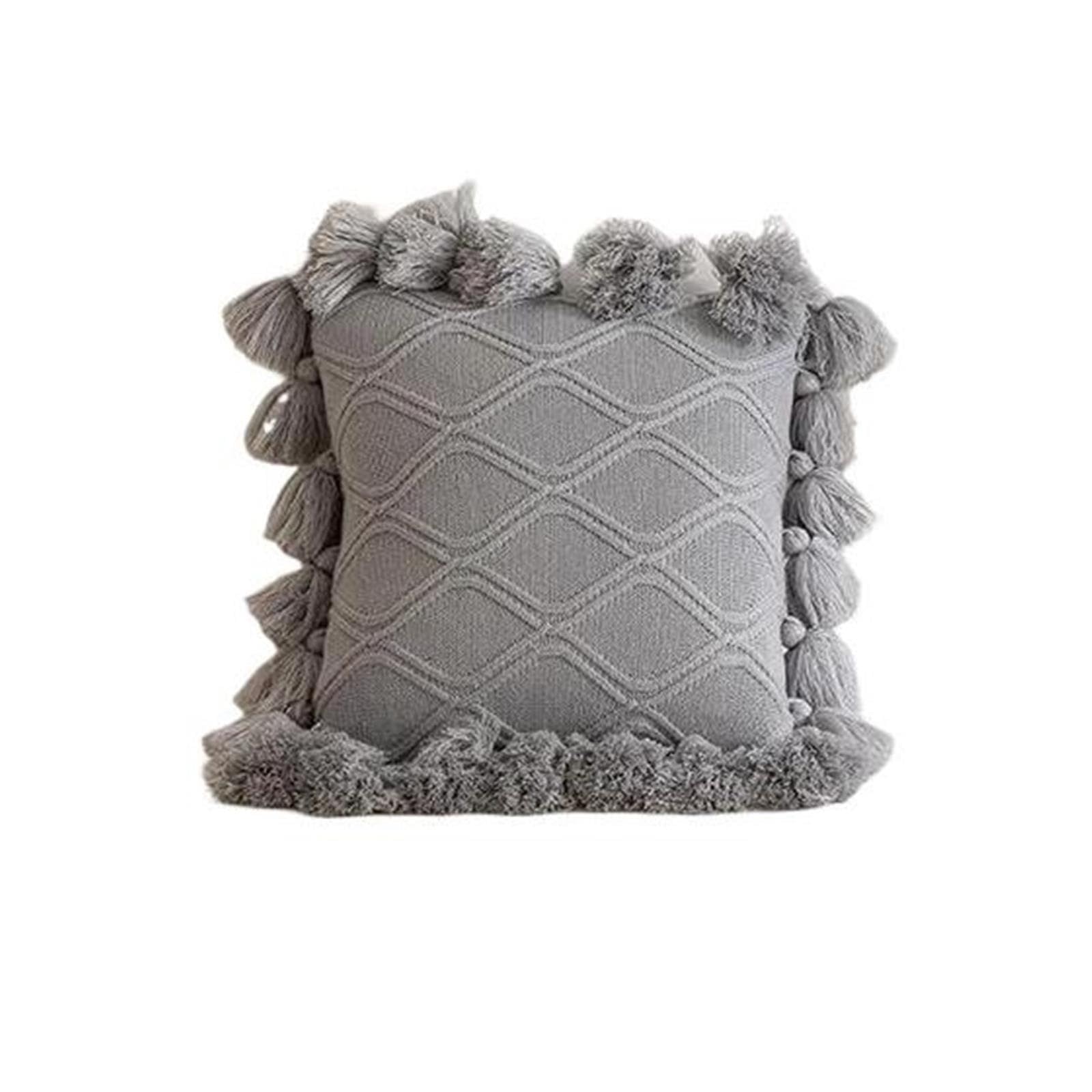 Gestricktes Rüschenkissen, Dekoratives Kissen for Zu Hause