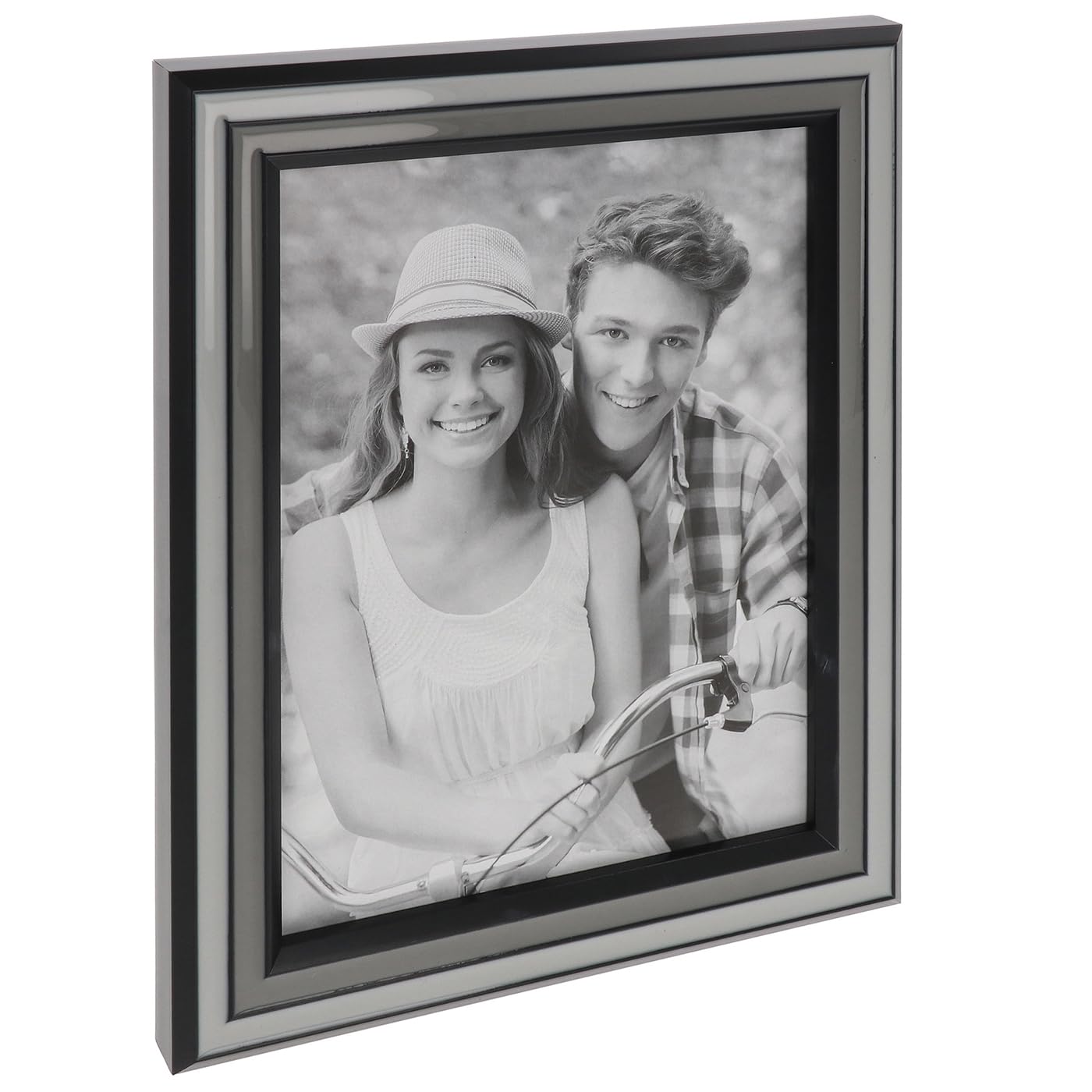 Shudehill Giftware 6X8 Tonal Grey And Black Shades Epoxy Resin Effect Minimal Photo Frame - 6X4, 5X7, 8X10 Sizes (6X8)