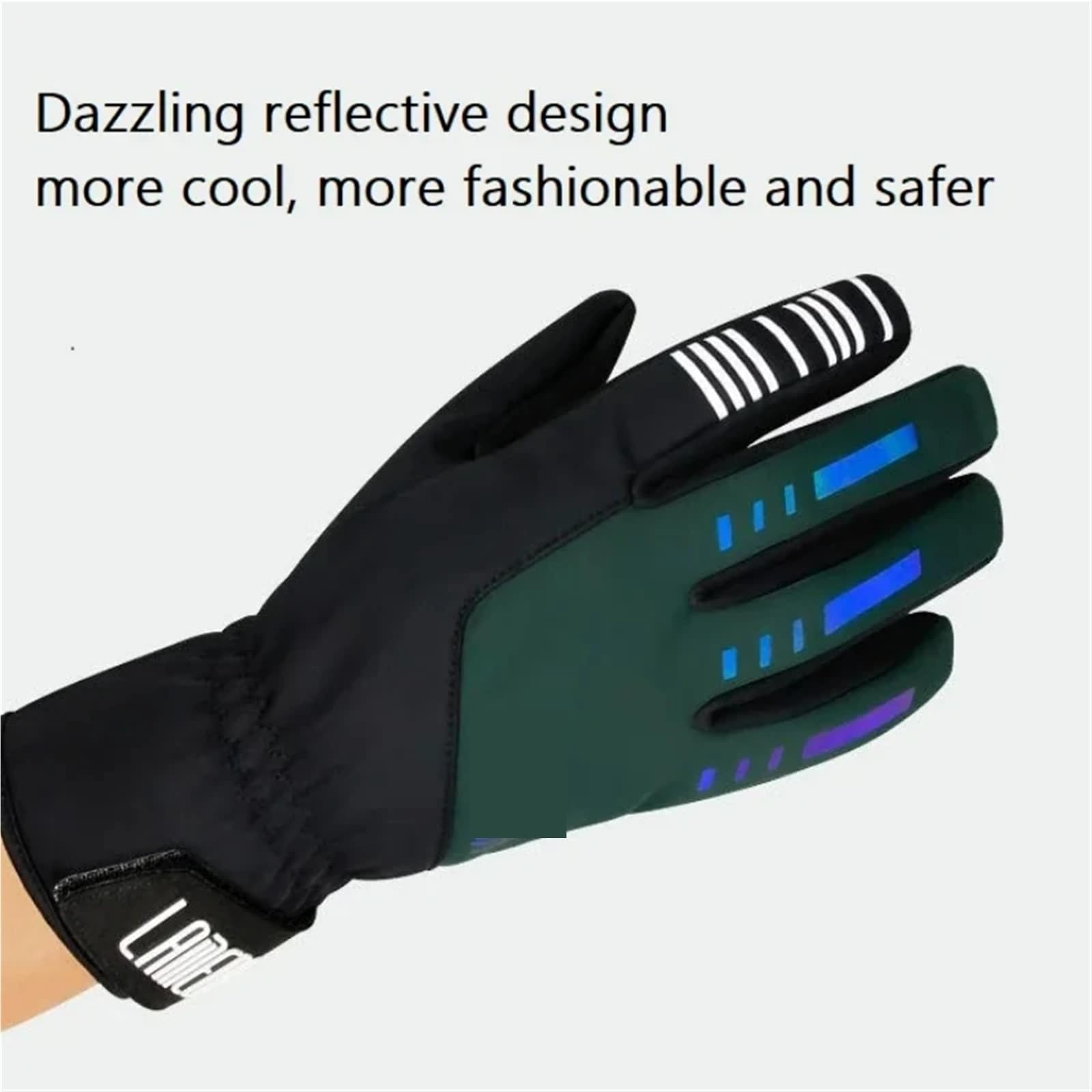Guantes cálidos de Invierno for Hombre, Resistentes al Viento, con Dedos completos, for Bicicleta, Acolchado para Ciclismo