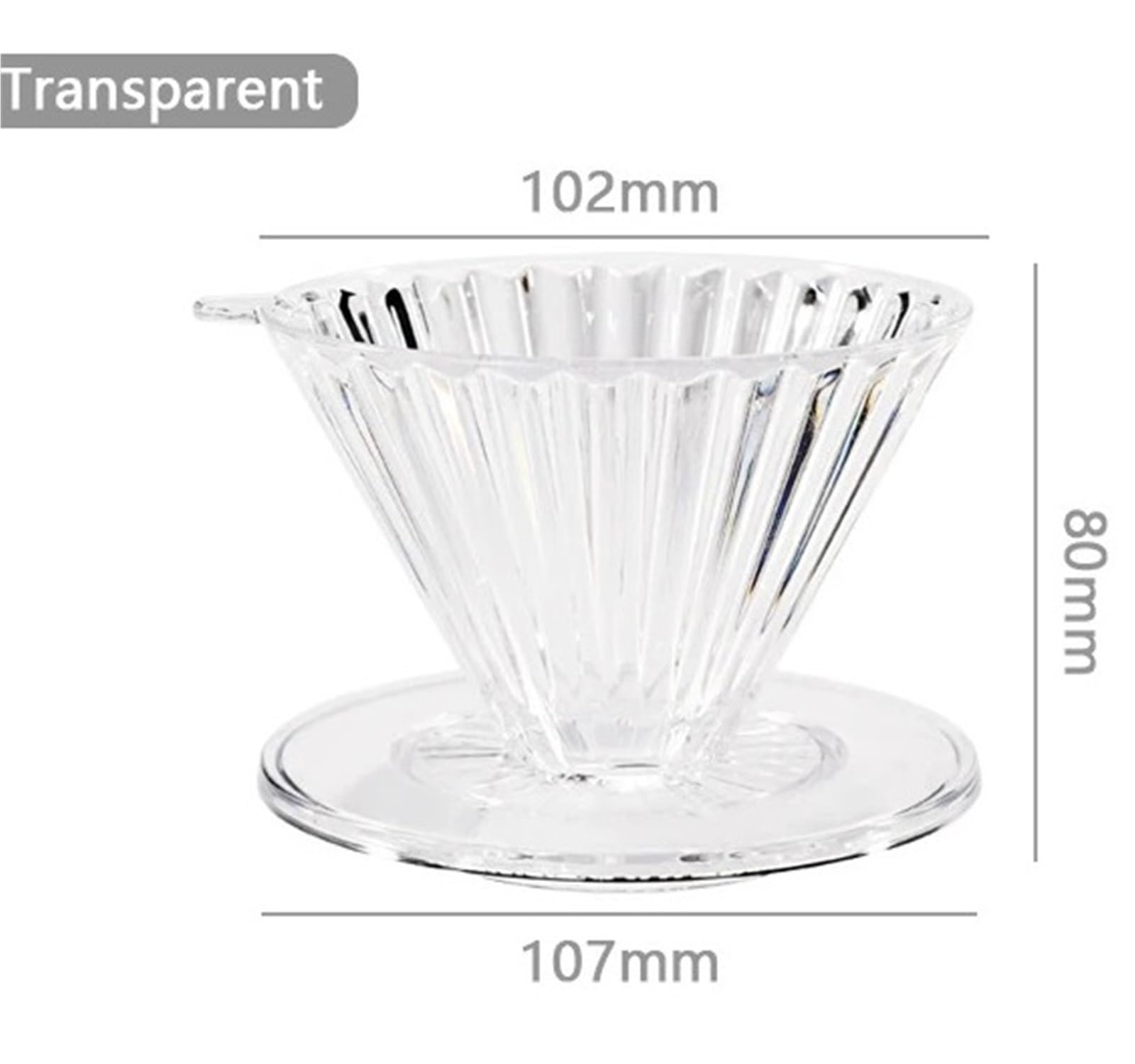 1 Stück wiederverwendbarer Kaffeetropfer for 1–2 Tassen | Harz-Kaffeefilter for Übergießen von Barista-Kaffee, Kaffeetrichter, Filterbecher, Handtropf(Transparent)