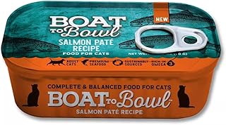 Boat to Bowl Salmon Fish Pate Recipe Wet Cat Food | Rich in Omega-3s | 3 Pack of 3.17oz cans