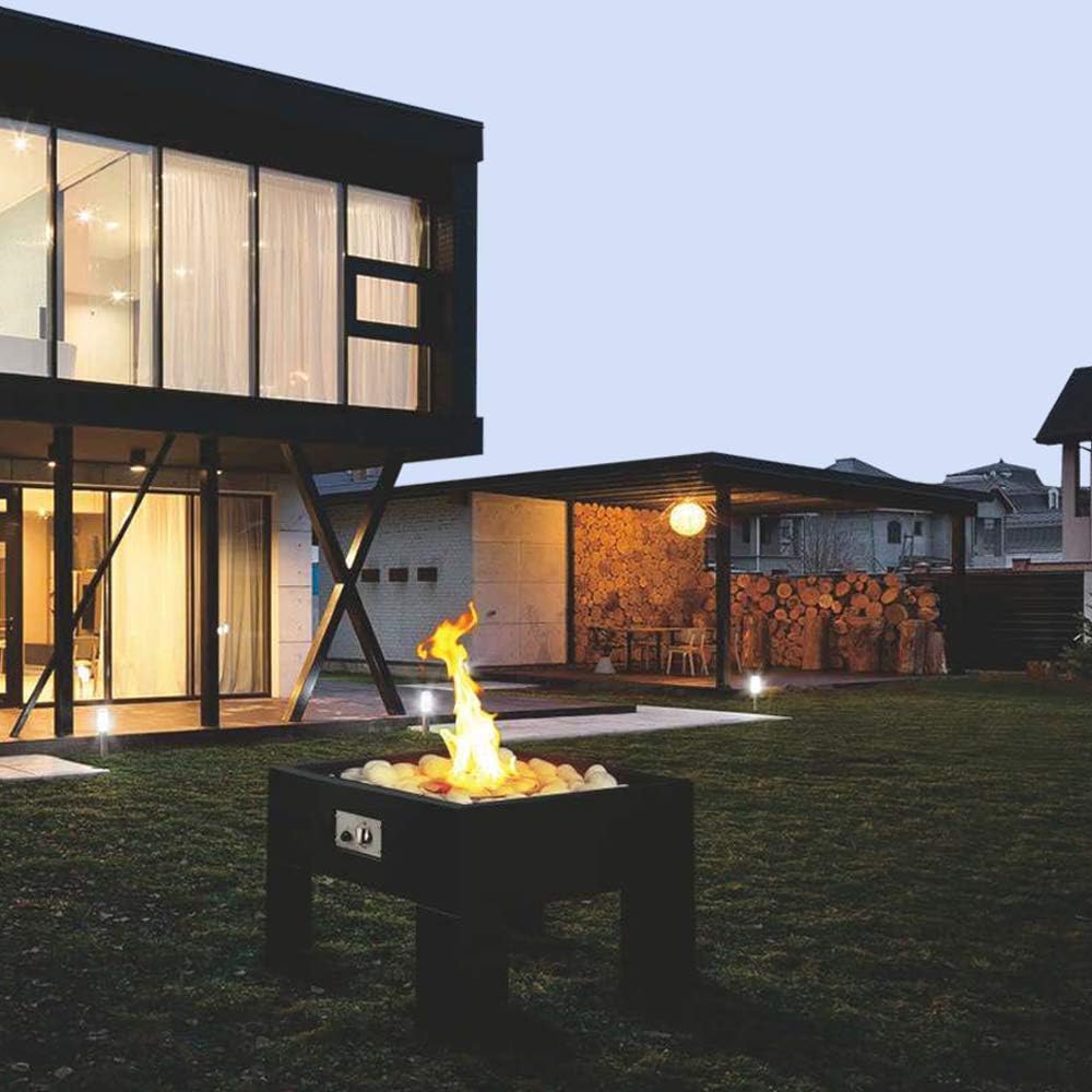 White Gas Logs (24pcs) Ceramic Pebbles for Firepits，for All Types of Indoor, Gas Inserts, Ventless & Vent Free, Electric, or Outdoor Fireplaces & Fire Pits. Realistic Clean Burning