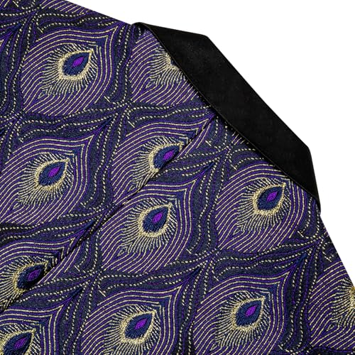Image of Barry. Wang Men's Sport Coats & Blazers Flower Suit Jacket 1 Button Paisley Tuxedo Mardi Gras Carnival Parade Gift